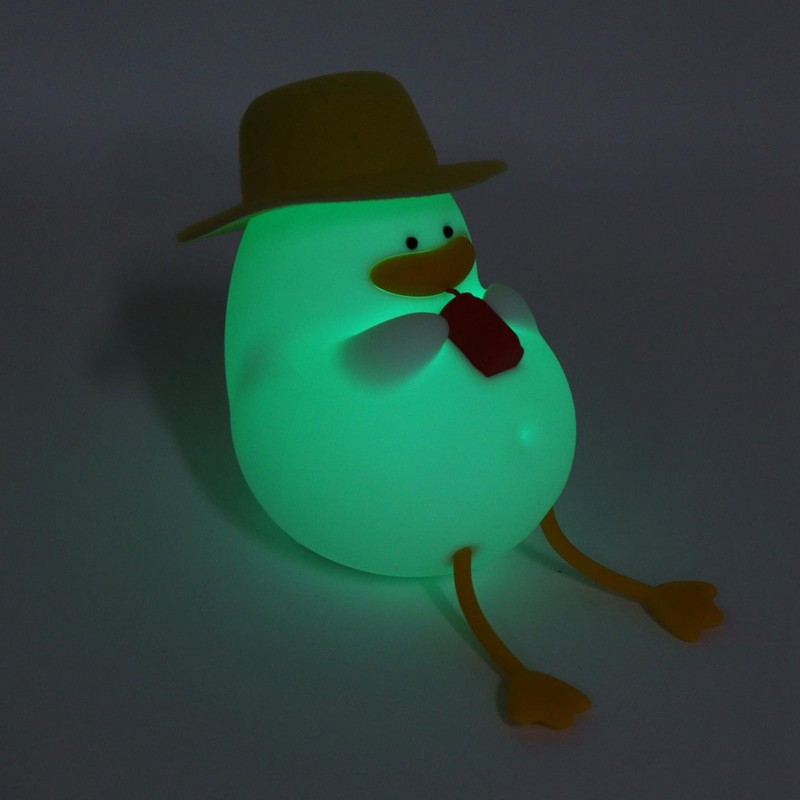 Cute Duck Night Light Warm Light RGB USB Charging Silicone