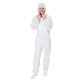 THERACASO Premium+ Protective Suit Disposable Type 5/6, SMS Full Body Suit for Asbestos, Dust & Painting, Painter's Suit, Dust Cover, Disposable Overall, White, Anti-Static, CE Certified, White