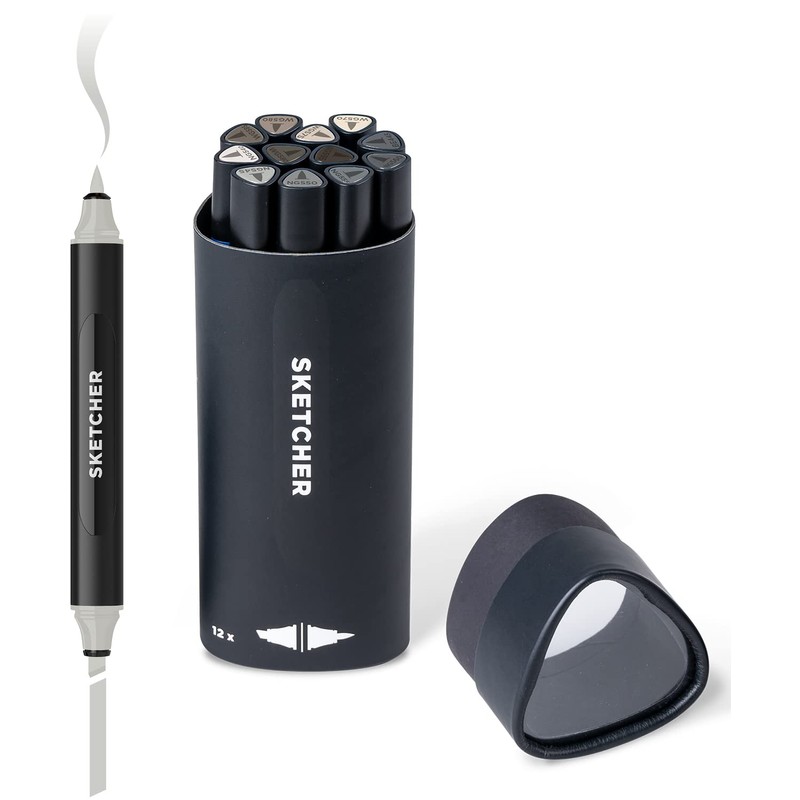 Molotow Sketcher Twinmarker Grey Kit 1 (Brush Tip & 3