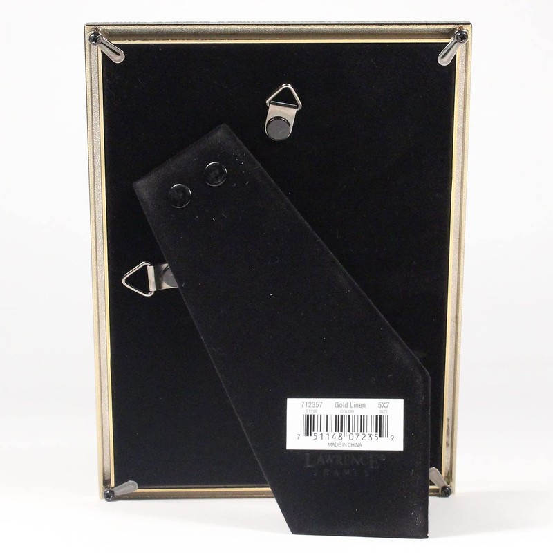 Lawrence Frames 5"W x 7"H Gold Metal Picture Frame with