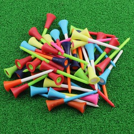QZKJXW Cushion Top Golf Tees 50 Pack, Rubber Golf Tees Plastic Mixed Colors Golf Tees,3 1/4 inch for Your Choice