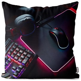 VOID Gamer Set Up Gaming Cushion Cover Polyester Waterproof Outdoor Indoor Cushion Size: 40 x 40 cm