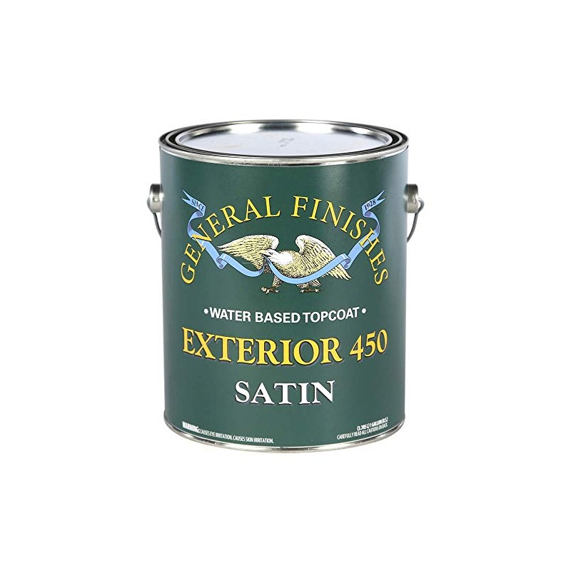 General Finishes Exterior 450 Water Based Topcoat, 1 Gallon, Satin