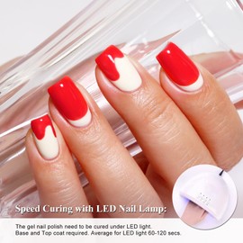 Imtiti Red Gel Nail Polish, 1Pcs Neon Red Soak Off UV LED Gel Polish, Long Lasting, Nail Art Manicure Salon DIY at Home for Spring and Summer (0.34 Fl Oz-367)