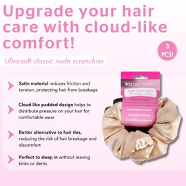 Brushworks Large Classic Cloud Scrunchies - 3 Pack