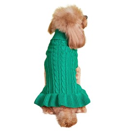 Bwealthest Dog Sweater - Cute Knitted Classic Cat Sweater & Coat for Girls Dog Puppy Cat (Green, XX-Small)