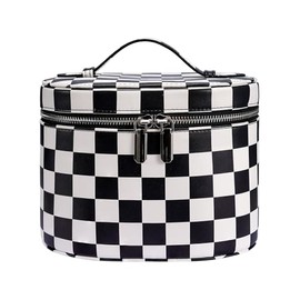 honitty Makeup Bag, Travel Make up Case with Compartments and Handle, Portable Cosmetic Organizer Bags,Toiletry Bag for Women