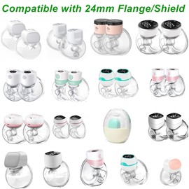 Flange Insert for Momcozy S9/S9pro/S10/S12/S12pro/Medela/Tsrete/Spectra/Bellababy etc 24mm Wearable Breast Pump, Reduce 24mm Tunnel Down to Other Correct Size (6PCS -17/19/21mm)