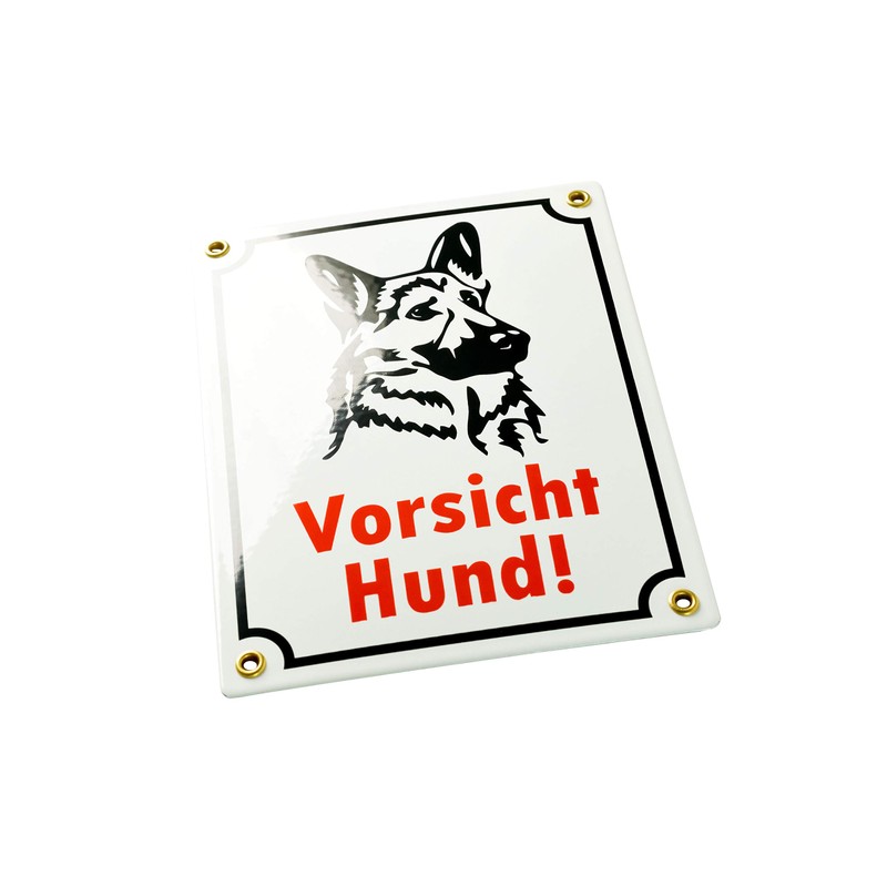 Caution Dog Sign - 15 x 20 cm - Ceramic