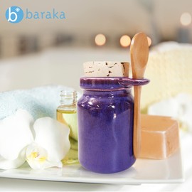 Baraka Ceramic Neti Salt and Herb Storage Containers - Home Organization and Storage - Durable, Functional and Stylish Ceramic Organizer - Ideal for Storing Neti Salt, Herbs, Spices, and More (Purple)