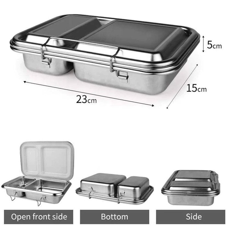 EcoCocoon Bento Lunch Boxes - 2 Compartment, Limoncello