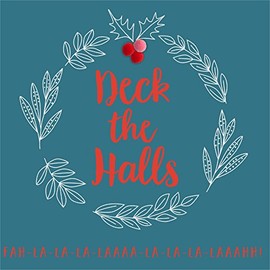 Pom Pom"Deck The Halls" Christmas Card