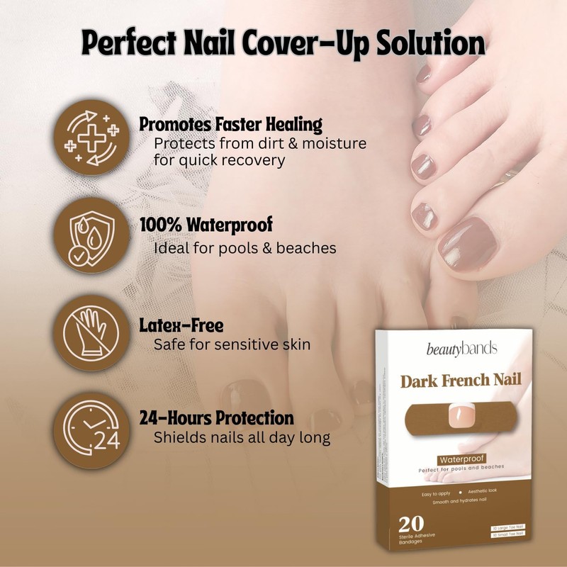 Toe Nail Cover Up Bandages for Unsightly, Broken or Cracked
