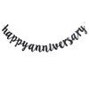 Happy Anniversary Banner, Funny Black Paper Sign Decors for Wedding