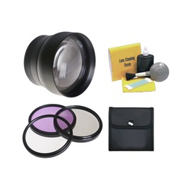 Panasonic HDC-TM700K 2.2X High Definition Super Telephoto Lens + 46mm 3 Piece Filter Kit + Ring 46-58mm + Nwv Direct 5 Piece Cleaning Kit