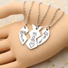 3pcs Stainless Steel Mother Daughter Pendant Necklace - Mom Big