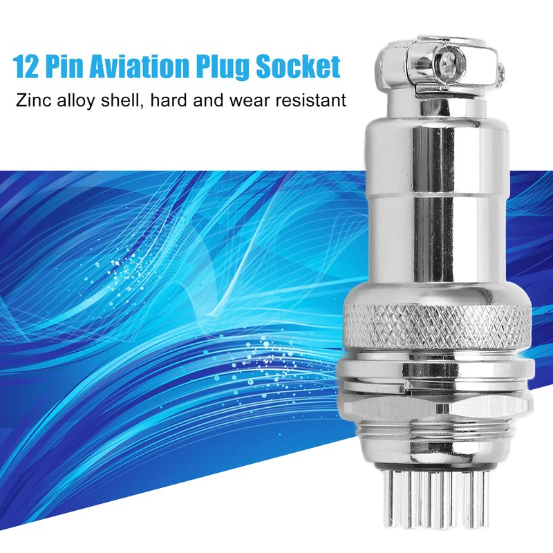 2PCS 12 Pin Aviation Connectors Zinc Alloy Electrical Plug and