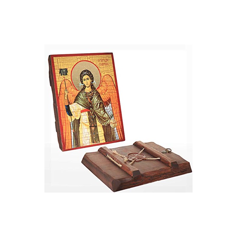 NKlaus Archangel Gabriel Christian Wooden Icon Sealed 16 x 12.5