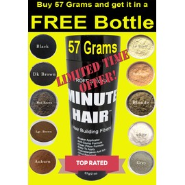 Best Value Anywhere 57 Gram Bottle Full Of Minute Hair Fibers. Hair Building Fibers. Gargantuan Amount of GREY Fibers Inside A Compact Size Refillable Bottle. Choose Your Color.