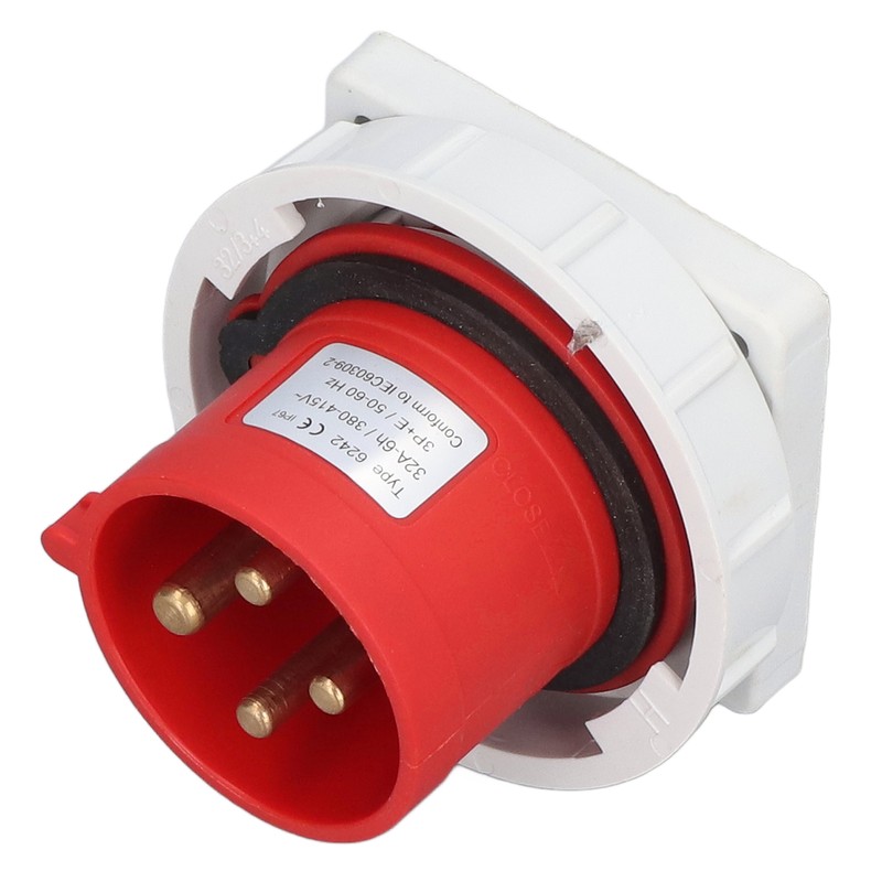 Waterproof Industrial Socket Nylon Brass 4 Pin Aviation Power Connector