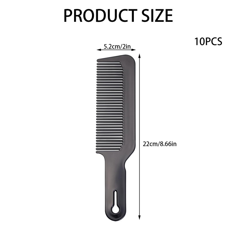 10 Pack 8.66 in Barber Comb, Black