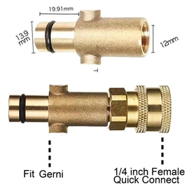 T&F Adapter and Pressure Washer Copper Foam Cannon Bottle Connector Brass Female Adaptor of Snow Foam Lance Gun Pot for Nilfisk Gerni Series
