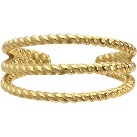 PIERCINGLINE Surgical Steel Fake Ear Cuff Ear Cuff Twisted in 4 Stylish Colours, Stainless Steel