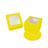 Bakepacker 36pcs 6x6x5 Inches Cake Boxes with Window 18-Packs Yellow