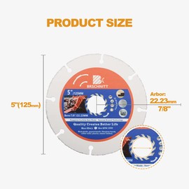 Multi Saw Blade Cutting Disc 125 mm Pack of 2 BRSCHNITT Angle Grinder for Laminate Wood Plastic Nail Proof