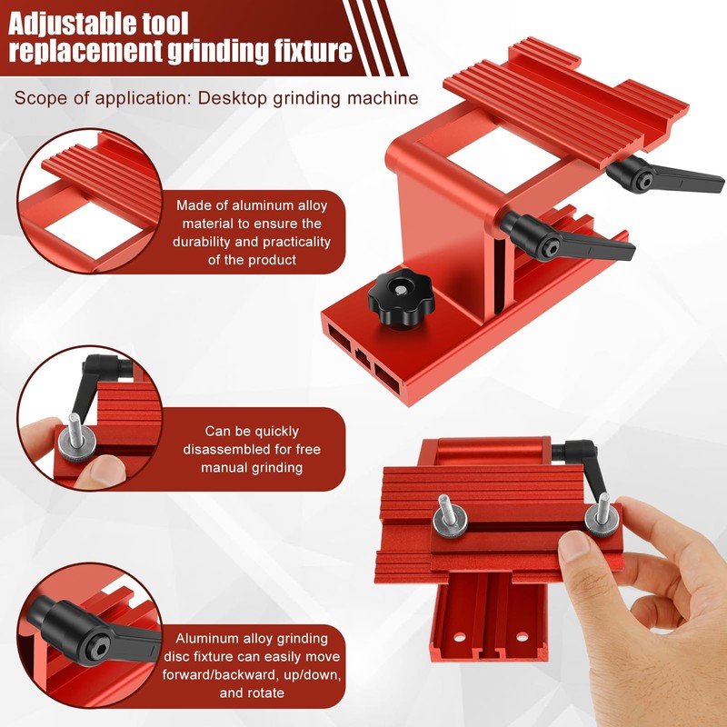 Abizarch Rest Sharpening Jig Aluminum Alloy Sharpening Tool Rest Jig