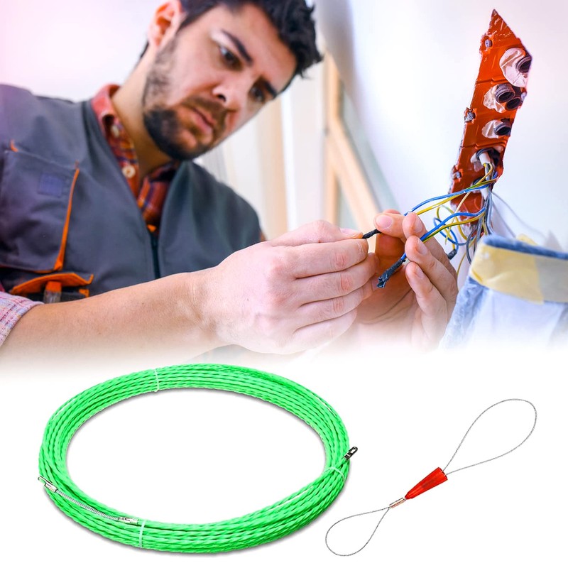 Cable retraction aid, 10 m retractable coil, pull wire, cable