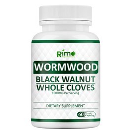 Rimo Nutrition Wormwood Black Walnut Clove Capsules - Cleanse, Detox, Intestinal Guard Formula Supplement for Humans, with Wormwood herb, Black Walnut Extract Combination, 60 Capsules Non-GMO