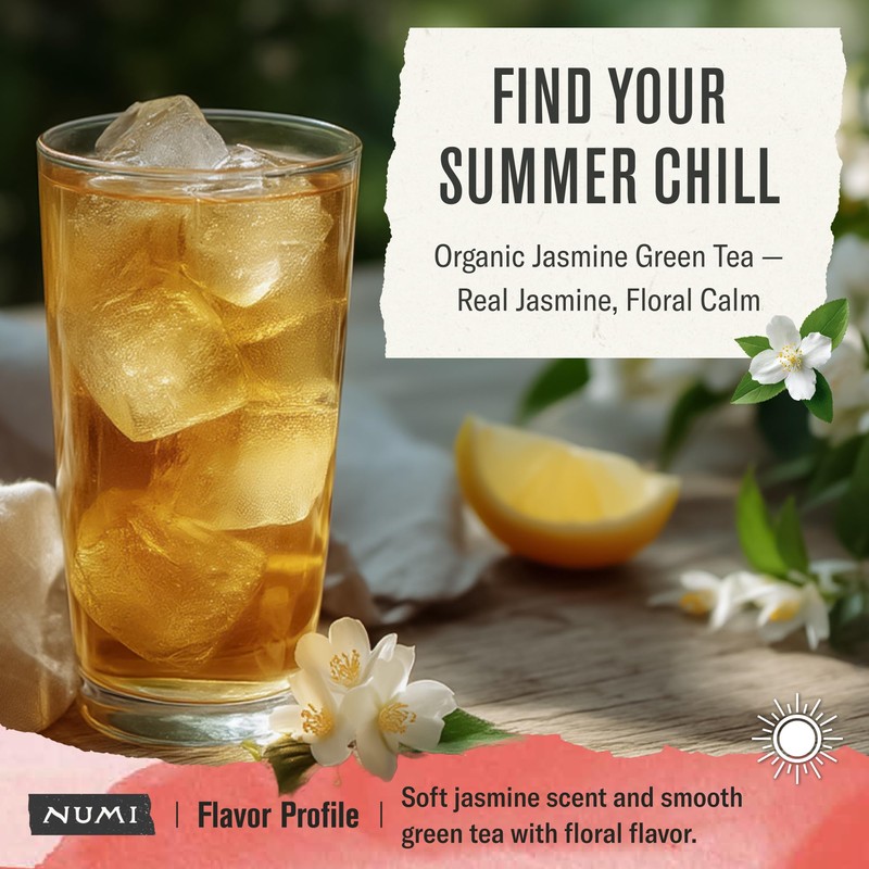 Numi Organic Jasmine Green Tea 16 Ounce Pouch Brews 200