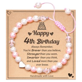Birthday Gifts for Girls, 4 year old Girl Gifts, Sweet 4 Birthday Bracelet Gifts for Sister Niece Daughter Granddaughter