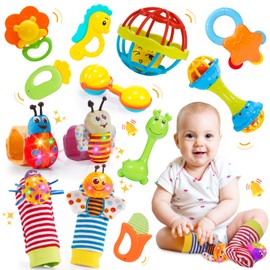 Wootoyz Toys for 0-6 Months Babies,Infant Toys for 0-12 Months Newborn Toys Baby Rattle Sensory Toys for Babies 6-18 Months Baby Toy Wrist Socks with Box Set 0-6 Months Baby Gift Baby Rattle Socks
