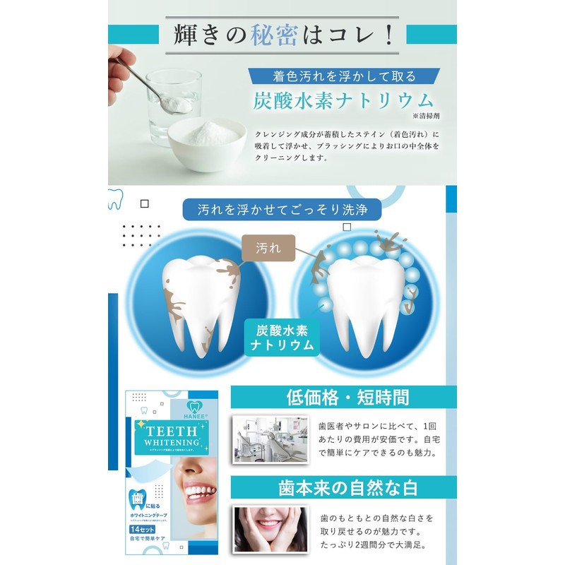 Dental Hygienist Supervised Whitening Sheet, Teeth Care Pack, Toothpaste Tape,