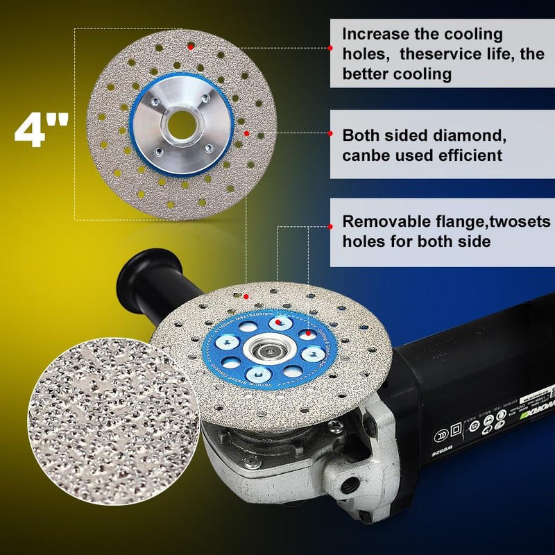 VOSIDUE 4 Inch Diamond Brazed Blade Granite Grinding Diamond Blade