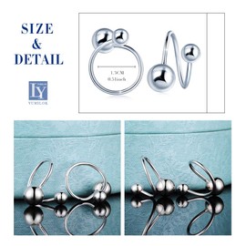 Yumilok Jewelry 925 Sterling Silver Rose Gold Plated Spiral Balls Hoops Screw Back Earring for Women/Ladies/Girls