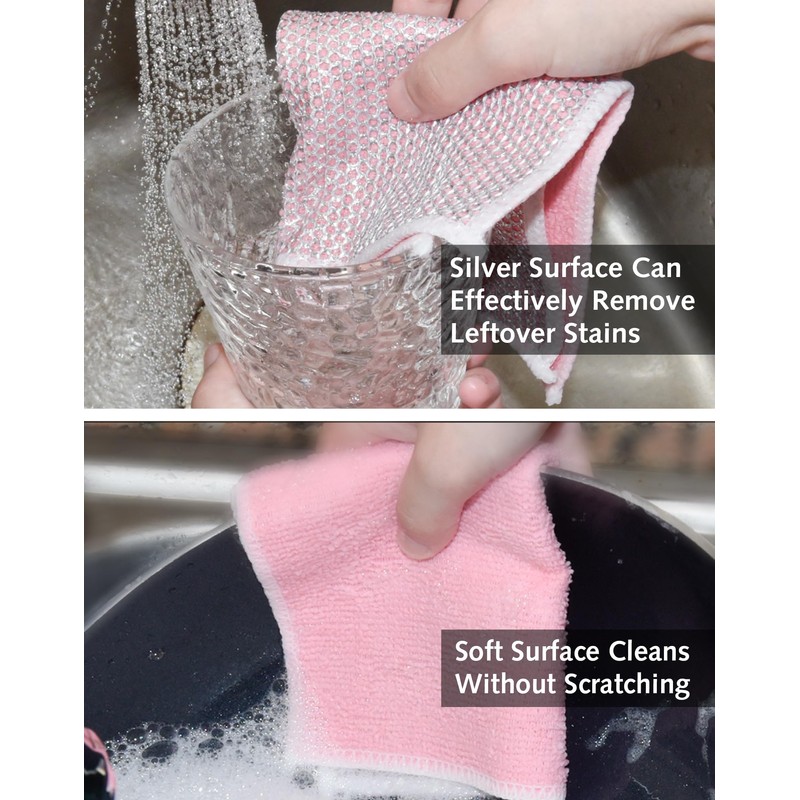 5 Pcs Non-Scratch Wire Dishcloth Multipurpose Wire Dishwashing Rag for