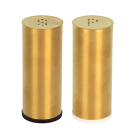 Snailhouse Salt and Pepper Shakers Set, 2 Pack Stainless Steel Modern Farmhouse Decor for Kitchen, Camp, RV, BBQ, Gold