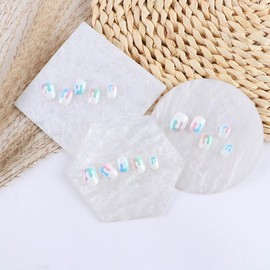 Leadigol 3 PCS Shell Nail Art Palette, Nail Art Painting Mixed Color Gel Palette Makeup Palette Tray Nail Art Nail Tips Jewelry Display Palette Board