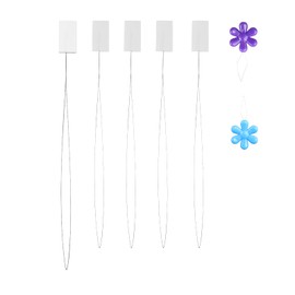 7Pcs Long Punch Needle Threaders,10" Needle Threaders for Punch Needles Embroidery Floss Cross Stitch,Plastic Flower Head Sewing Machine Needle Threader for Hand Sewing