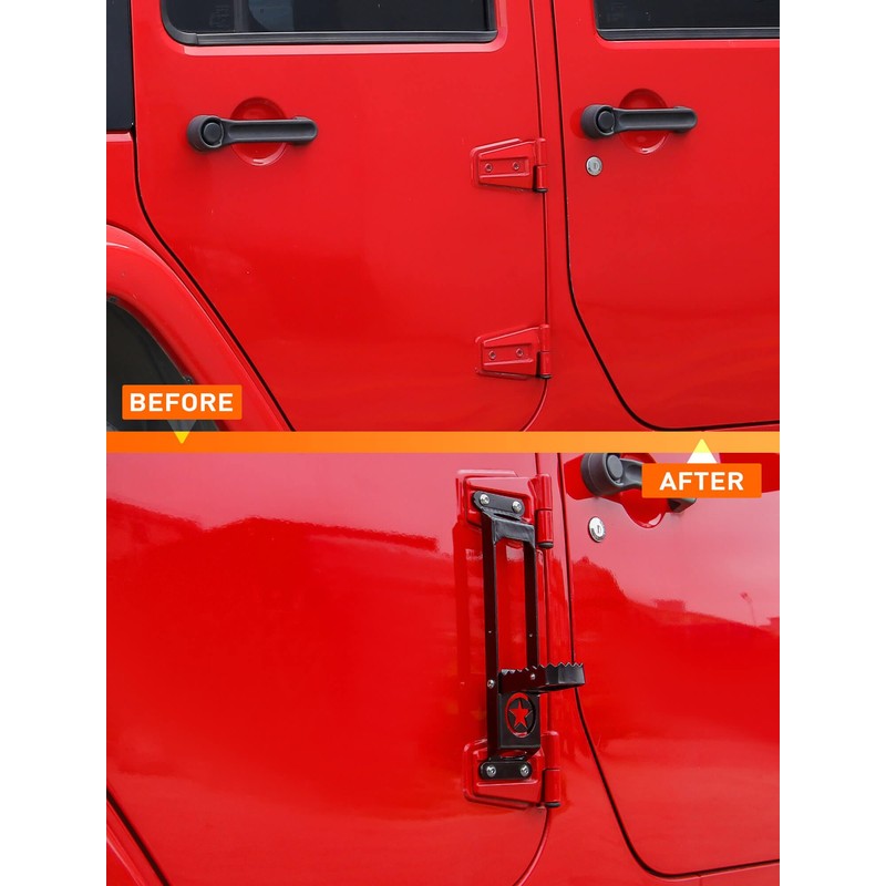 Savadicar 2 Pack Door Hinge Steps, Foldable Metal Foot Pegs