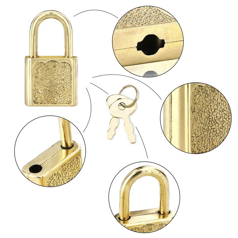 10pcs Mini Cute Diary Padlocks Gold Small Luggage Locks with