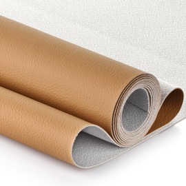 2 Yards Marine Vinyl Fabric, Upholstery Faux Leather, Soft Waterproof Synthetic Fabric Material for Outdoor Boat Automotive, Car Seats, Upholstery Crafts, DIY Sewing, Sofa, Handbag 54" x 72" (Beige)