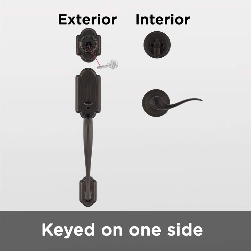 Kwikset Arlington Single Cylinder Handleset with Tustin Lever Featuring SmartKey