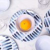 KX-WARE Blue Stripe Melamine Plates, 10.5-inch Dinner Plates set of