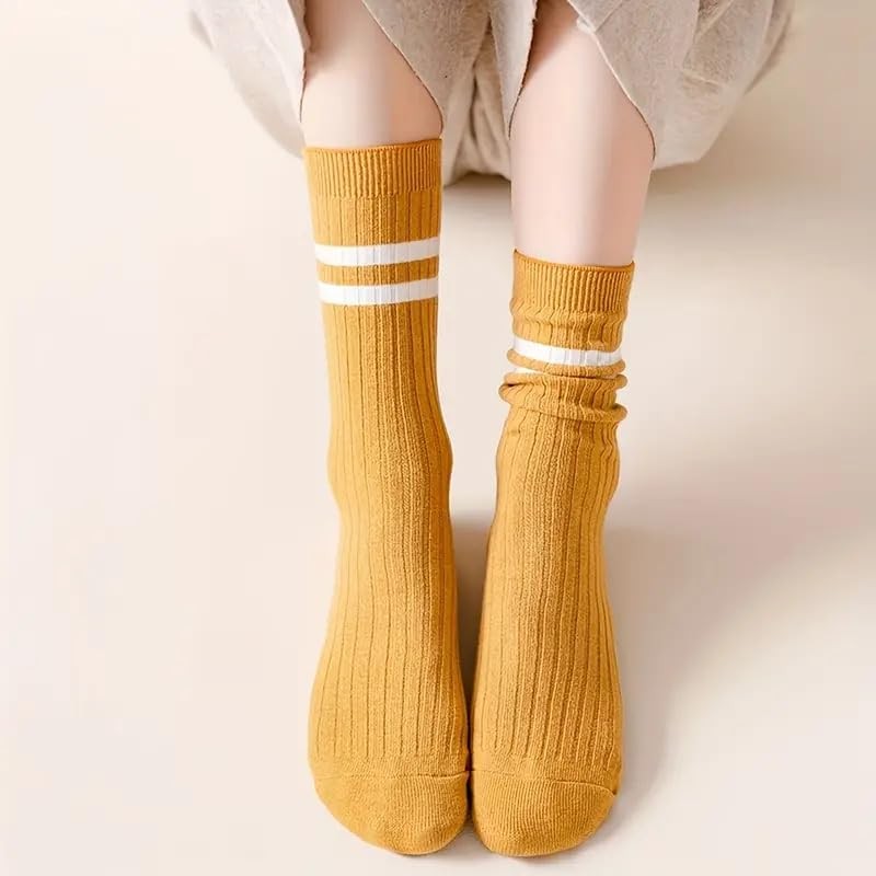 10 Pares De Calcetines A Rayas De Moda Para Hombres,