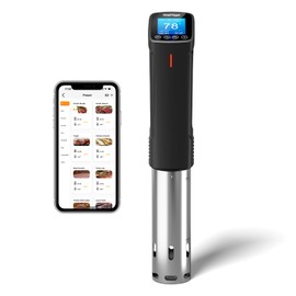 CharMeter Sous Vide Machine CSV-100-W, 2.4g Wifi Sous Vide Cooker 1000 Wattts Sous-Vide Cooker Immersion Circulator with 14 Preset Recipes, Calibration Function,Fast-Heating with Timer, Best Gift