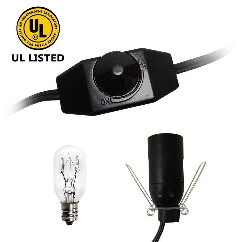 haraqi Himalayan Salt Lamp Cord and Bulb with Dimmer Switch,Original